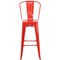 Merrick Lane Dothan Series Metal Stool with Removable Back for Indoor-Outdoor Use